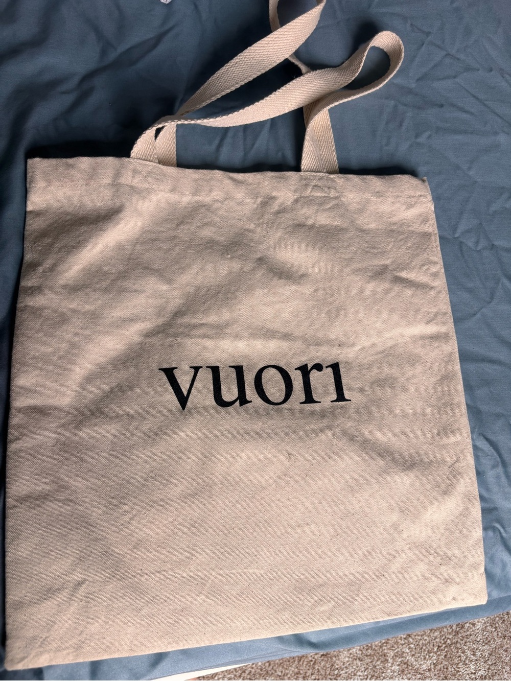 Vuori Natural Canvas Tote with Black Logo